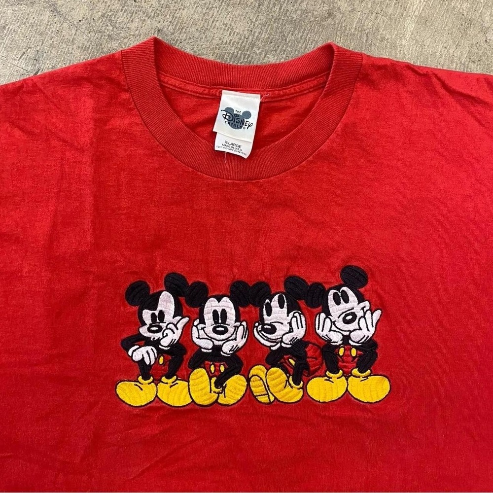 Vintage Disney Mickey Mouse 90s Single Stitch Embroidery Cartoon T-Shirt XL